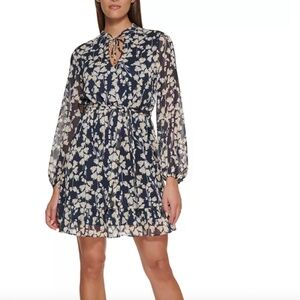 Tommy Hilfiger Floral Peasant Dress – Fit & Flare – Approx. Size Large